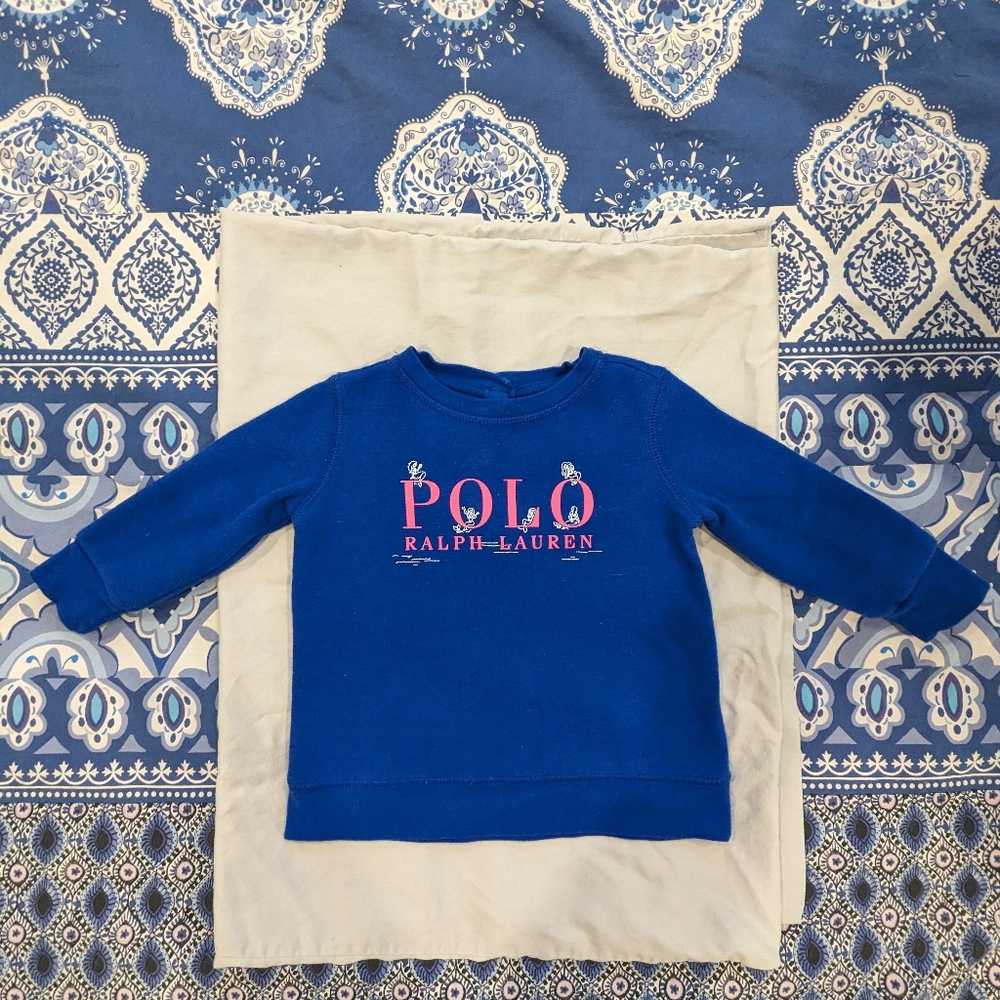 EUC Polo Ralph Lauren mermaid sweatshirt, 9m.